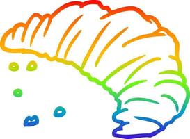 rainbow gradient line drawing croissant vector