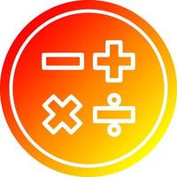 math symbols circular in hot gradient spectrum vector