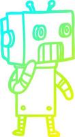cold gradient line drawing cartoon robot vector