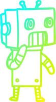 cold gradient line drawing cartoon robot vector