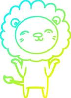 cold gradient line drawing cartoon lion vector