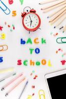 Back to school concept with office supplies photo