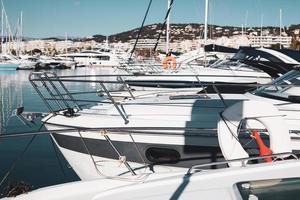 View of yachts in Marina of Cannes, France photo