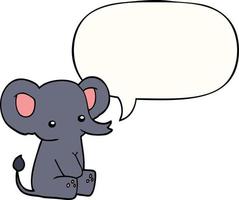 cartoon elephant and speech bubble vector