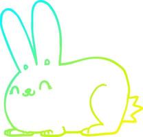 cold gradient line drawing cartoon rabbit vector
