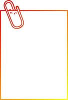 warm gradient line drawing cartoon paper with paperclip vector