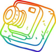 rainbow gradient line drawing cartoon old camera vector