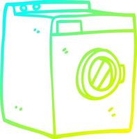 cold gradient line drawing cartoon washing machine vector