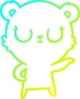cold gradient line drawing peaceful cartoon bear vector