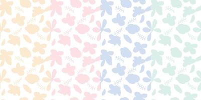 Surface pattern, Floral pattern. Seamless background  of beautiful watercolor botanical wild flowers. 4 color design, for background, wallpaper, clothing, wrapping, fabric,Vector illustration. vector