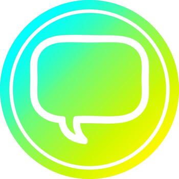 speech bubble circular in cold gradient spectrum vector