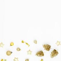 Christmas composition with golden decoration photo