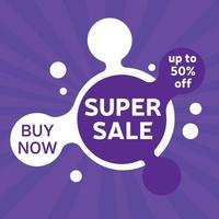 Super sale concept banner template design. Discount abstract promotion layout poster. Super sale vector illustration.