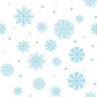 tarjeta de navidad azul con copos de nieve blancos patrón sin costuras ilustración vectorial vector