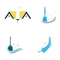 Cleaning logo, cleaning protection logo and house cleaning logo.With a template illustration vector design concept.
