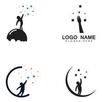 A logo to reach the stars or a logo to reach a dream or goal. Logo using concept design vector illustration template.