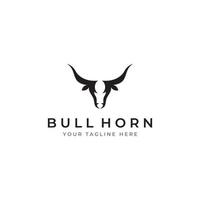 Bull's head horn logo. Using a vector illustration template design concept.