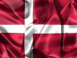 Denmark flag - realistic waving fabric flag photo