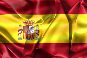 Spain flag - realistic waving fabric flag photo