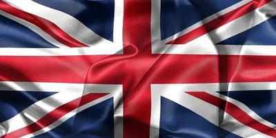 United Kingdom flag - realistic waving fabric flag photo