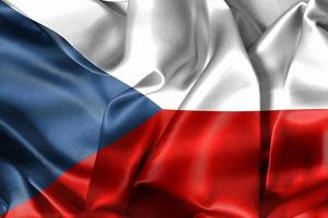 Czechia flag - realistic waving fabric flag photo