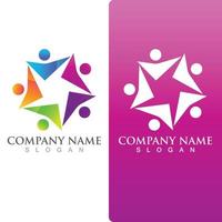 Community group logo, network and social icon vector