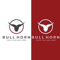 Bull's head horn logo. Using a vector illustration template design concept.