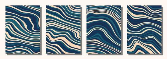Abstract psychedelic groovy set background. vector