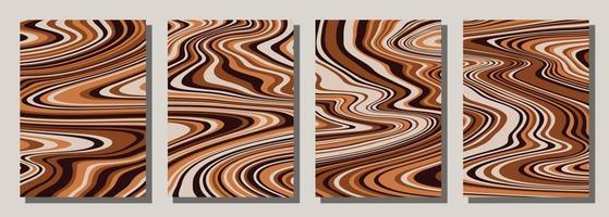 Abstract psychedelic groovy set background. vector