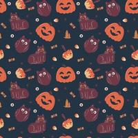 Halloween pattern in seamless style. vector