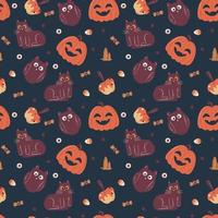 Halloween pattern in seamless style. vector