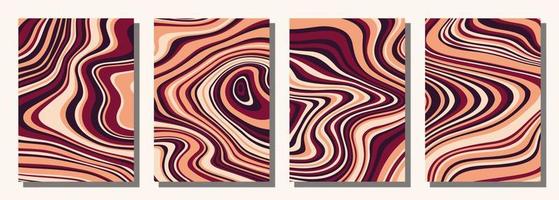 Abstract psychedelic groovy set background. vector