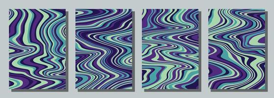 Abstract psychedelic groovy set background. vector