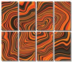 Abstract psychedelic groovy set background. vector