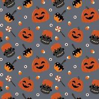 Halloween pattern in seamless style. vector
