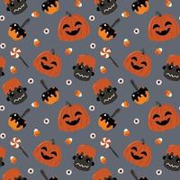 Halloween pattern in seamless style. vector