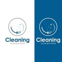 Cleaning logo, cleaning protection logo and house cleaning logo.With a template illustration vector design concept.