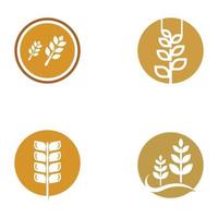 logotipo de trigo o cereal, campo de trigo y logotipo de granja de trigo. Con ilustraciones de edición fáciles y sencillas.