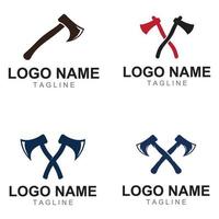 Axe logo or hatchet logo with concept design vector illustration template.