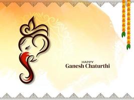 Happy Ganesh Chaturthi Indian traditional festival background vector
