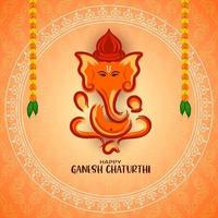 festival religioso feliz ganesh chaturthi diseño de fondo vector