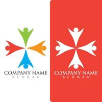 logotipo del grupo comunitario, red e icono social vector