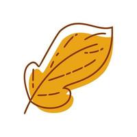 asthetic leaf with outline vector