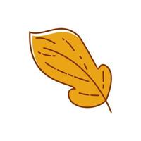 asthetic leaf with outline vector