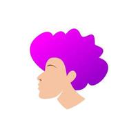 woman curly hair vector