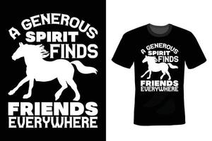 Horse T shirt design, vintage, typography vector