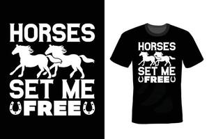 diseño de camiseta de caballo, vintage, tipografía