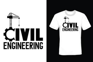 diseño de camiseta de ingeniero civil, vintage, tipografía vector