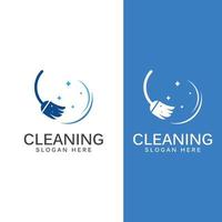 Cleaning logo, cleaning protection logo and house cleaning logo.With a template illustration vector design concept.