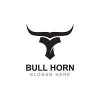 Bull's head horn logo. Using a vector illustration template design concept.